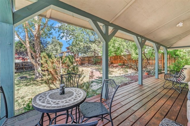 424 3rd St, Steamboat Springs, CO 80477 - wooden terrace with a fenced backyard and a patio