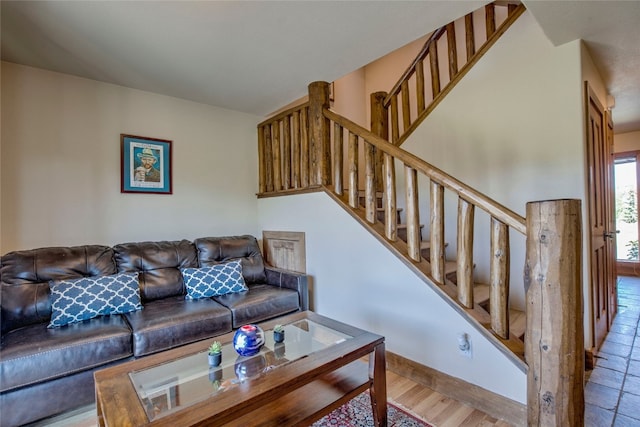 74 Stag Trl Unit 74, Dillon, CO 80435 - living room with stairs and wood finished floors