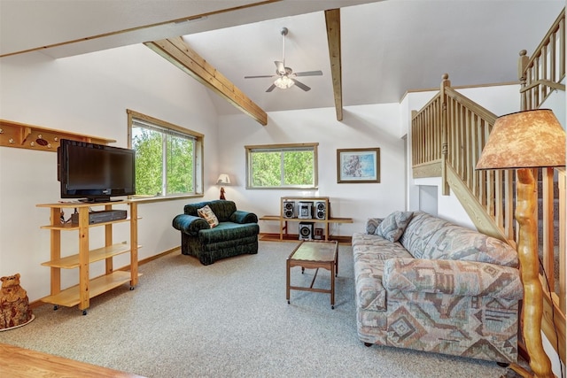 103 Foxtail Ct, Fairplay, CO 80440 - carpeted living room featuring ceiling fan