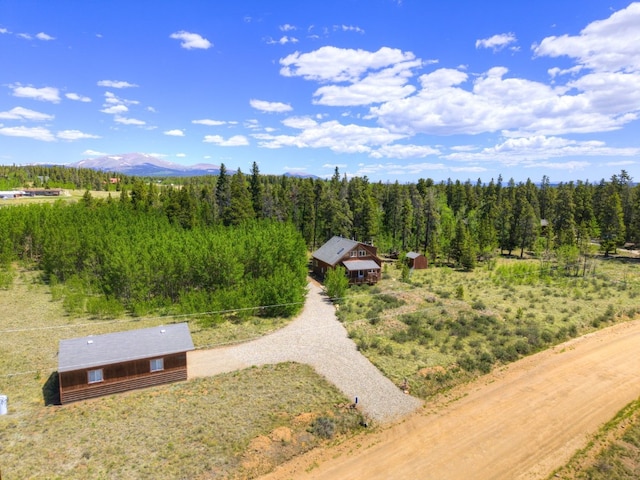 103 Foxtail Ct, Fairplay, CO 80440 - view from above of property with a mountain backdrop and a forest