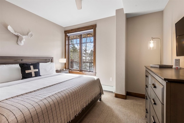 600 Columbine Rd Unit 5306, Breckenridge, CO 80424 - bedroom with a baseboard radiator, carpet flooring, and baseboards