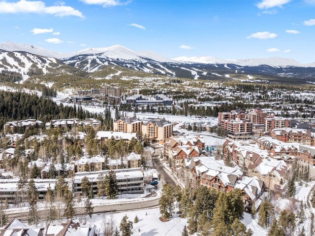 600 Columbine Rd Unit 5306, Breckenridge, CO 80424 - snowy aerial view with a mountain view