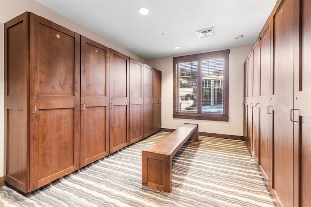 600 Columbine Rd Unit 5306, Breckenridge, CO 80424 - mudroom featuring light colored carpet, baseboards, and recessed lighting