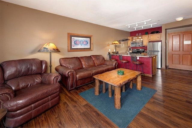 129 River Run Rd Unit 8040, Keystone, CO 80435 - living area with dark wood-style flooring
