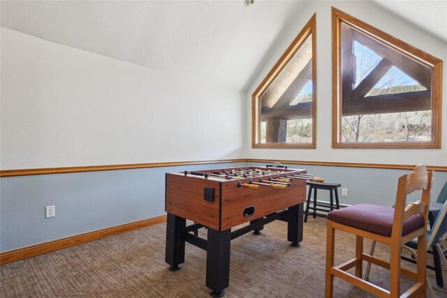 22714 US Highway 6 Unit 5941, Keystone, CO 80435 - rec room featuring carpet floors and vaulted ceiling
