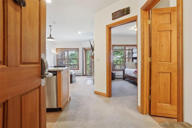 22714 US Highway 6 Unit 5941, Keystone, CO 80435 - hall featuring recessed lighting, baseboards, and light carpet