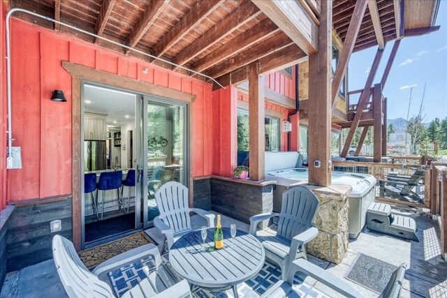 102 Lake Ridge Cir Unit 1888, Keystone, CO 80435 - view of patio featuring a mountain view