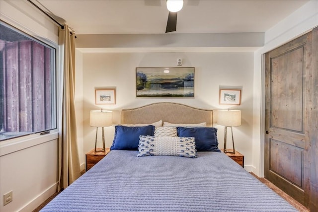 102 Lake Ridge Cir Unit 1888, Keystone, CO 80435 - bedroom with baseboards and ceiling fan