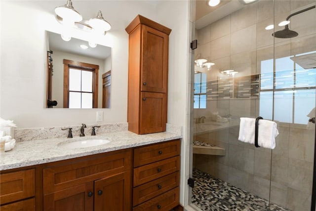 302 N Main St, Breckenridge, CO 80424 - bathroom featuring vanity and a shower stall