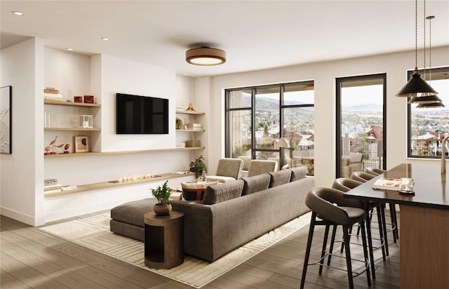 living room featuring hardwood / wood-style floors