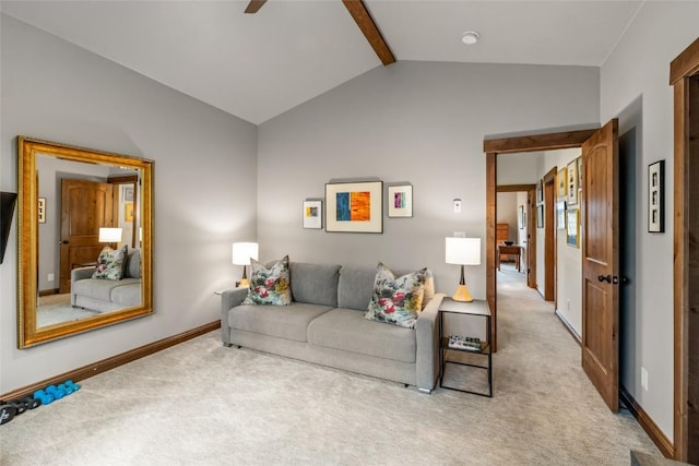 459 Willett Heights Ct, Steamboat Springs, CO 80487 - living area with light colored carpet, baseboards, and ceiling fan