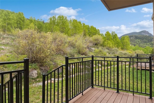 23177 Barbour Dr Unit 14, Keystone, CO 80435 - wooden terrace featuring a yard and a mountain view