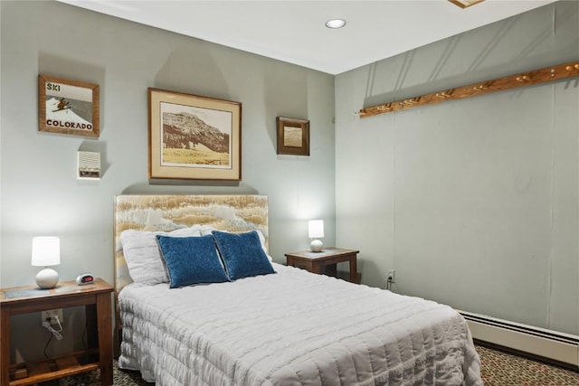 23177 Barbour Dr Unit 14, Keystone, CO 80435 - bedroom featuring baseboard heating, recessed lighting, and carpet