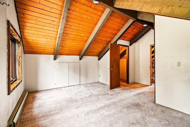 243 Lone Hand Way, Breckenridge, CO 80424 - bonus room featuring a baseboard heating unit, wood ceiling, and carpet flooring