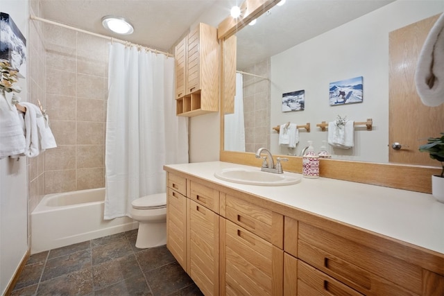 91400 Ryan Gulch Rd Unit 91425, Silverthorne, CO 80498 - full bath featuring vanity, toilet, stone finish floors, and shower / bath combo
