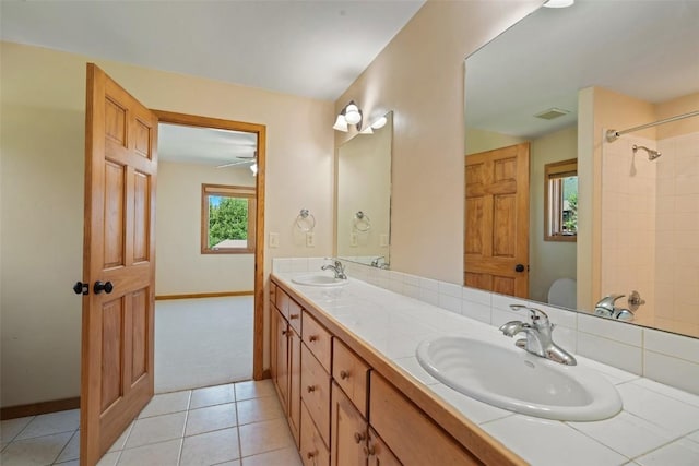 12 Raindance Trl, Dillon, CO 80435 - full bath featuring double vanity, a shower, and tile patterned floors