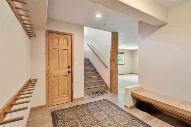 12 Raindance Trl, Dillon, CO 80435 - entryway featuring stairway, recessed lighting, and wood finished floors
