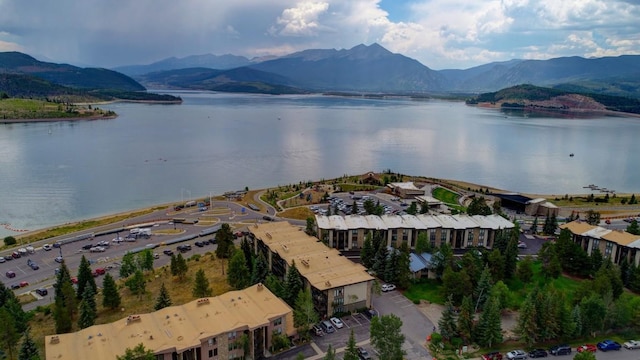 120 E Ln Bonte St Unit 109, Dillon, CO 80435 - aerial overview of property's location featuring a water and mountain view