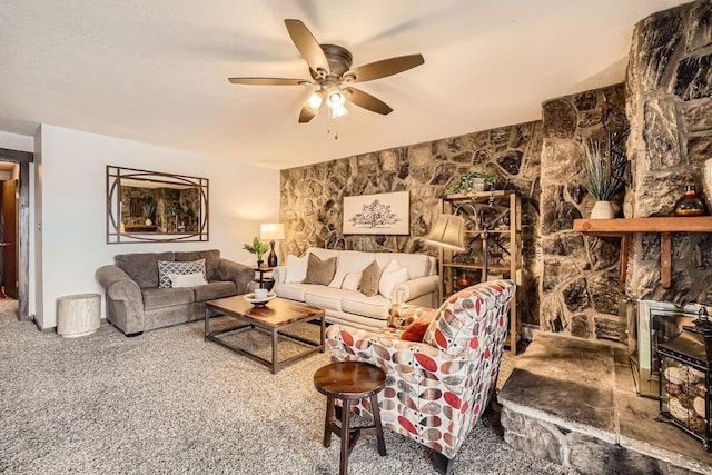 120 E Ln Bonte St Unit 109, Dillon, CO 80435 - carpeted living room with ceiling fan