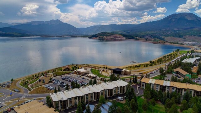 120 E Ln Bonte St Unit 109, Dillon, CO 80435 - aerial view of property and surrounding area with a water and mountain view