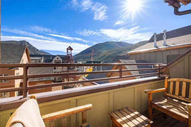 balcony with a mountain view