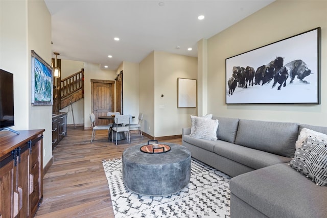 living room featuring wood-type flooring