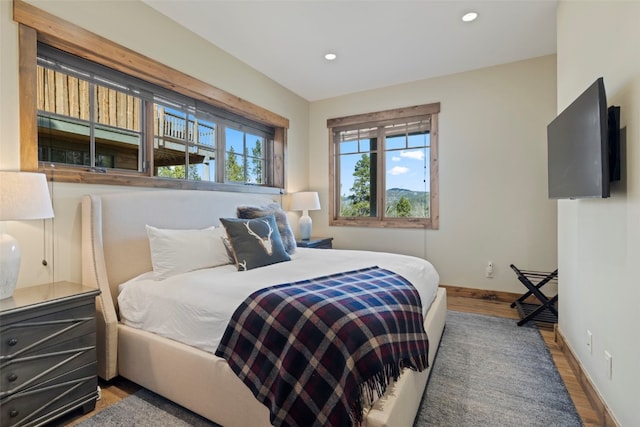 bedroom featuring wood-type flooring