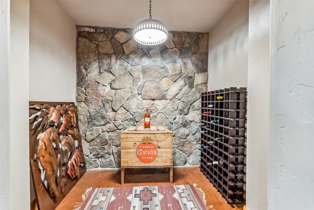 view of wine cellar