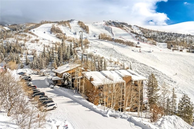 view of snowy aerial view