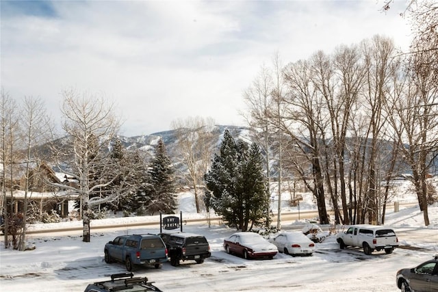 view of road with a mountain view