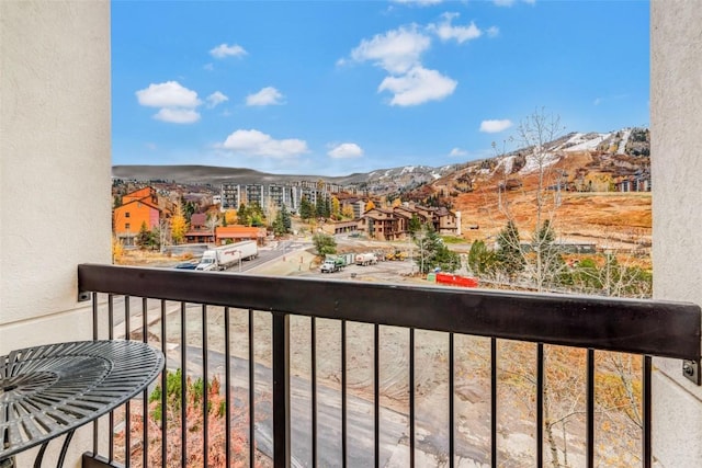 balcony with a mountain view