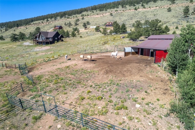 aerial view with a rural view