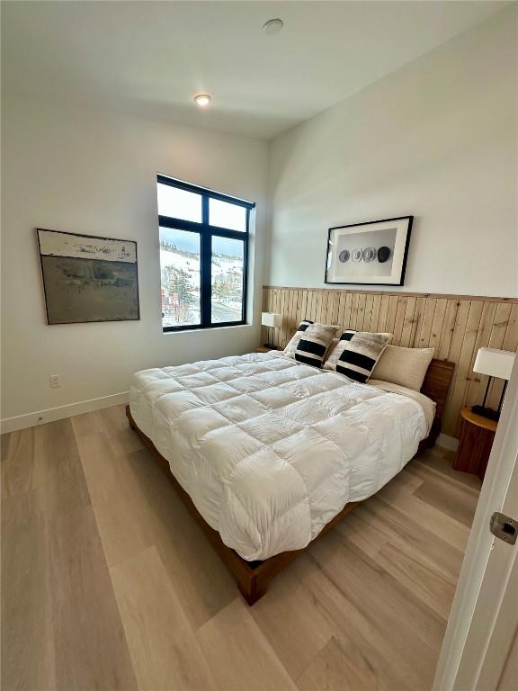 bedroom featuring light hardwood / wood-style floors