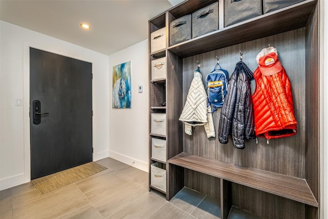 mudroom featuring tile patterned floors