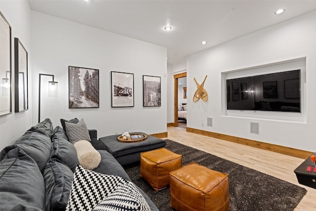 living room featuring hardwood / wood-style flooring