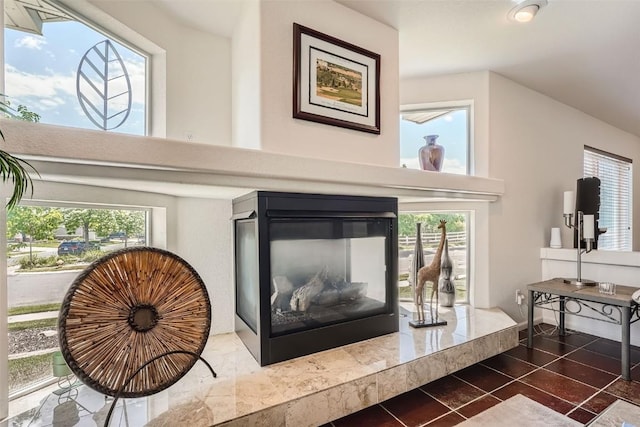 room details featuring a high end fireplace