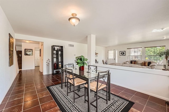 view of tiled dining room