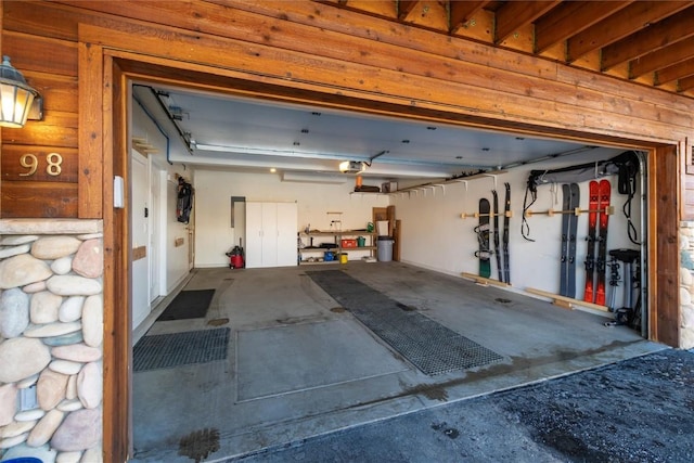 garage featuring a garage door opener