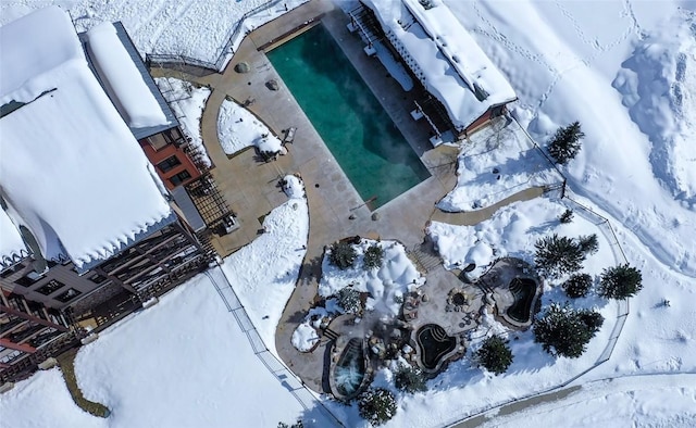 view of snowy aerial view