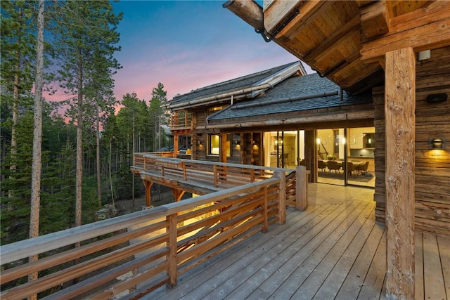 view of deck at dusk