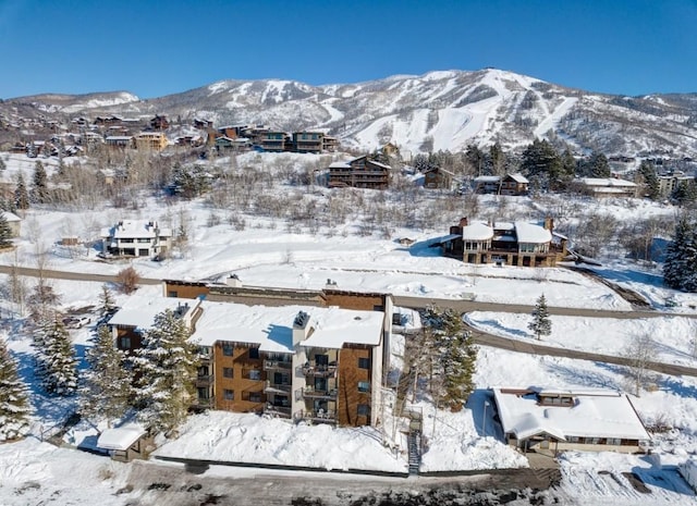 exterior space featuring a mountain view