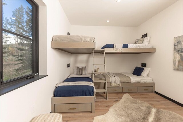 bedroom featuring light hardwood / wood-style floors