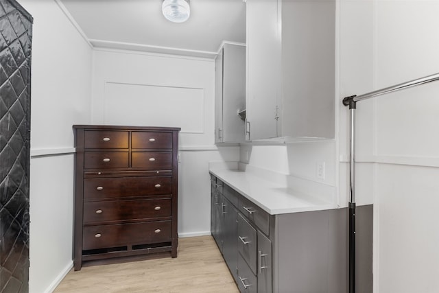 spacious closet with light wood-type flooring