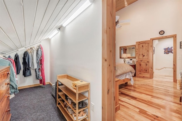 walk in closet featuring hardwood / wood-style flooring