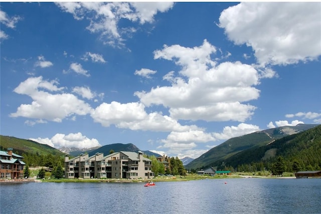 property view of water featuring a mountain view