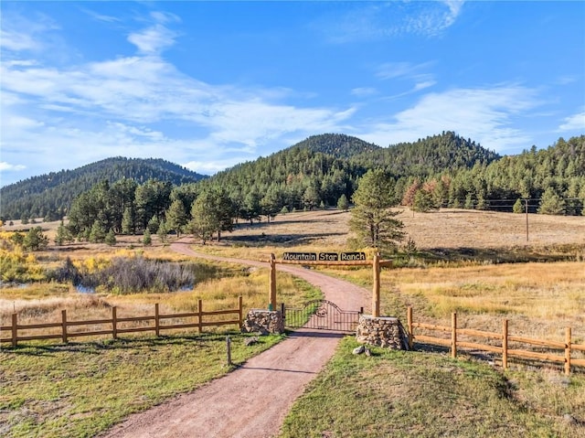 mountain view with a rural view