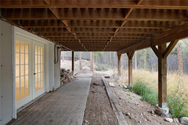 view of patio featuring french doors