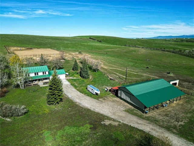 drone / aerial view featuring a rural view