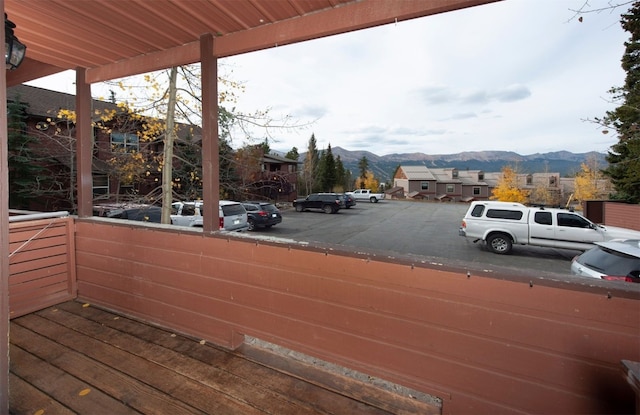 exterior space with a mountain view