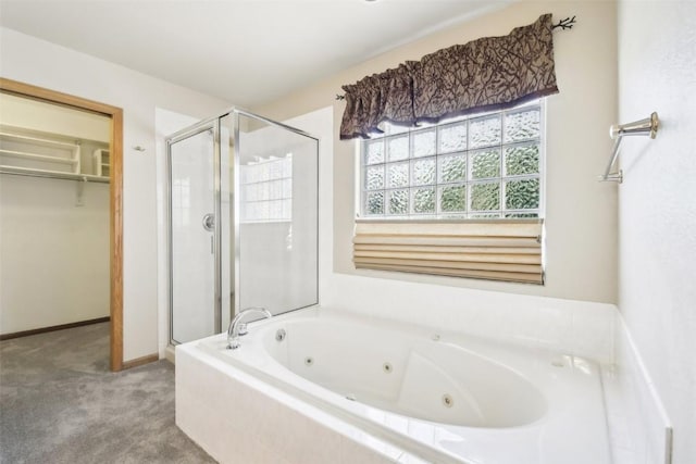 bathroom with independent shower and bath